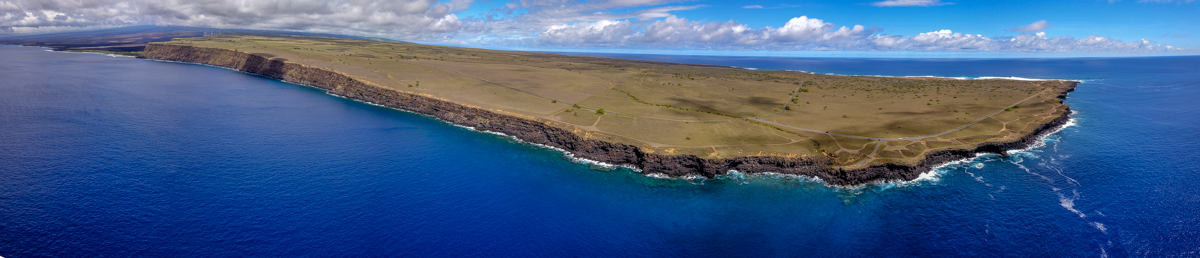 Aerial panorama photo of South Point Big Island Hawaii